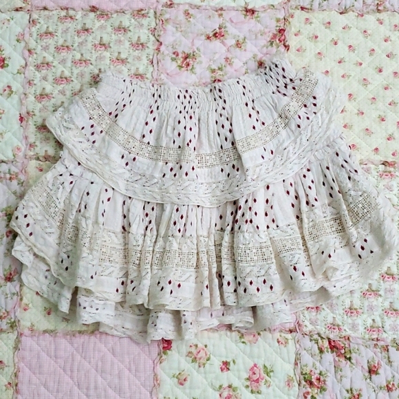 Loveshackfancy Ikat ruffle mini skirt XS - Picture 4 of 10
